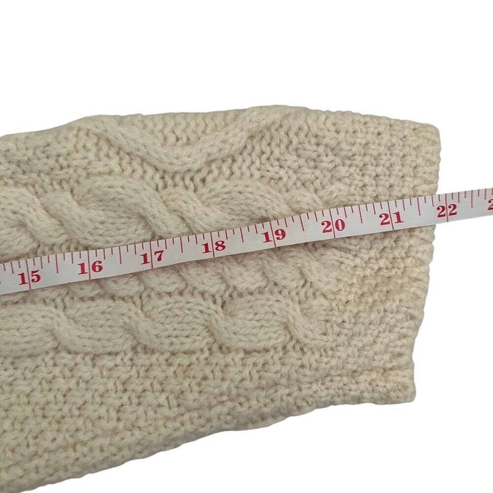 Aran Crafts XXL Vintage Cream Cable Knit Fisherman Cardigan Button-front Pockets - Picture 16 of 16